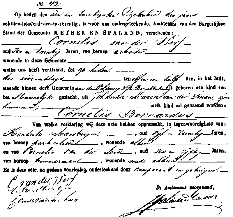 1874 geb akte 42 Cornelis B vd Werf 21-9-1874